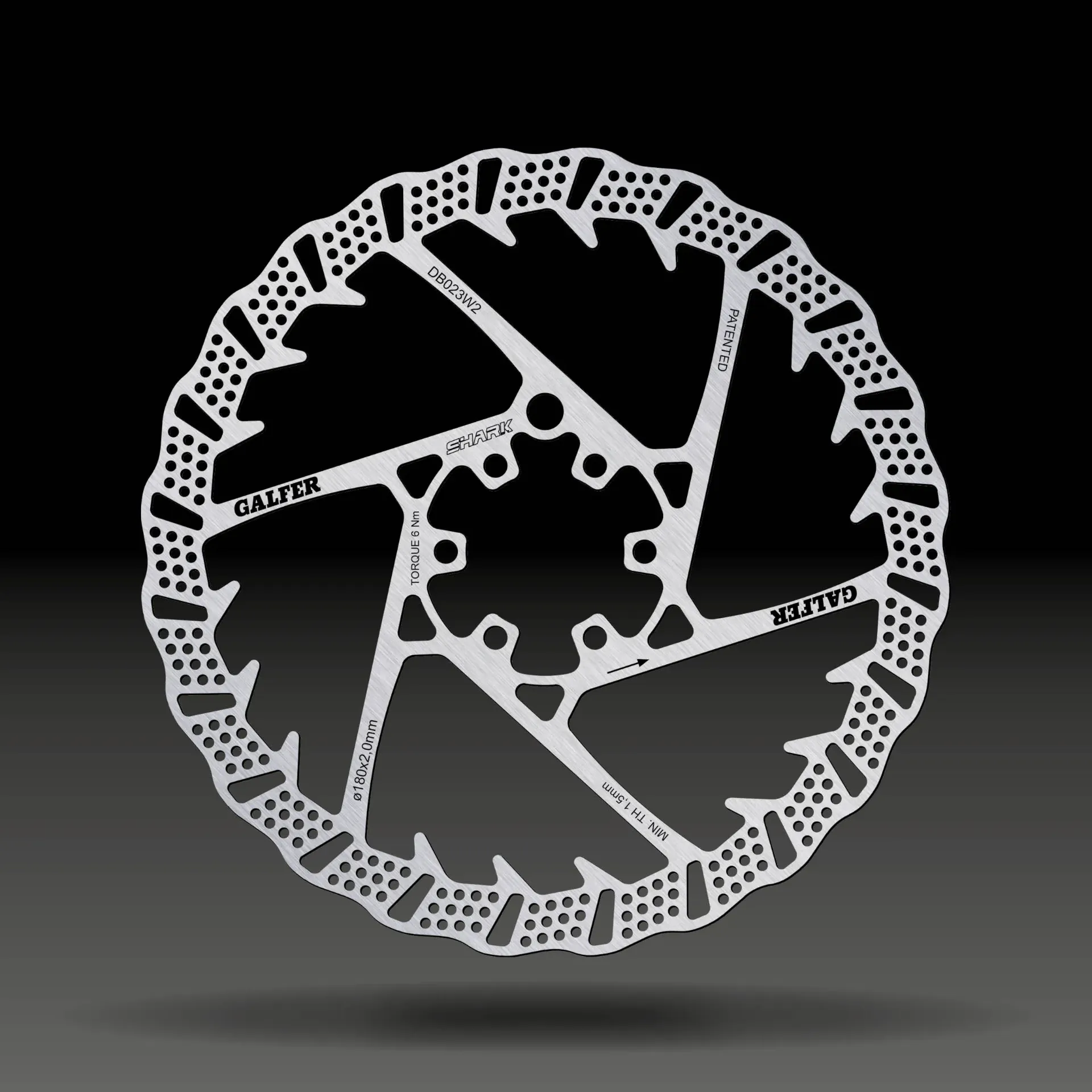 [DB023W] Disco freno Shark - 180x2 mm - 6 fori